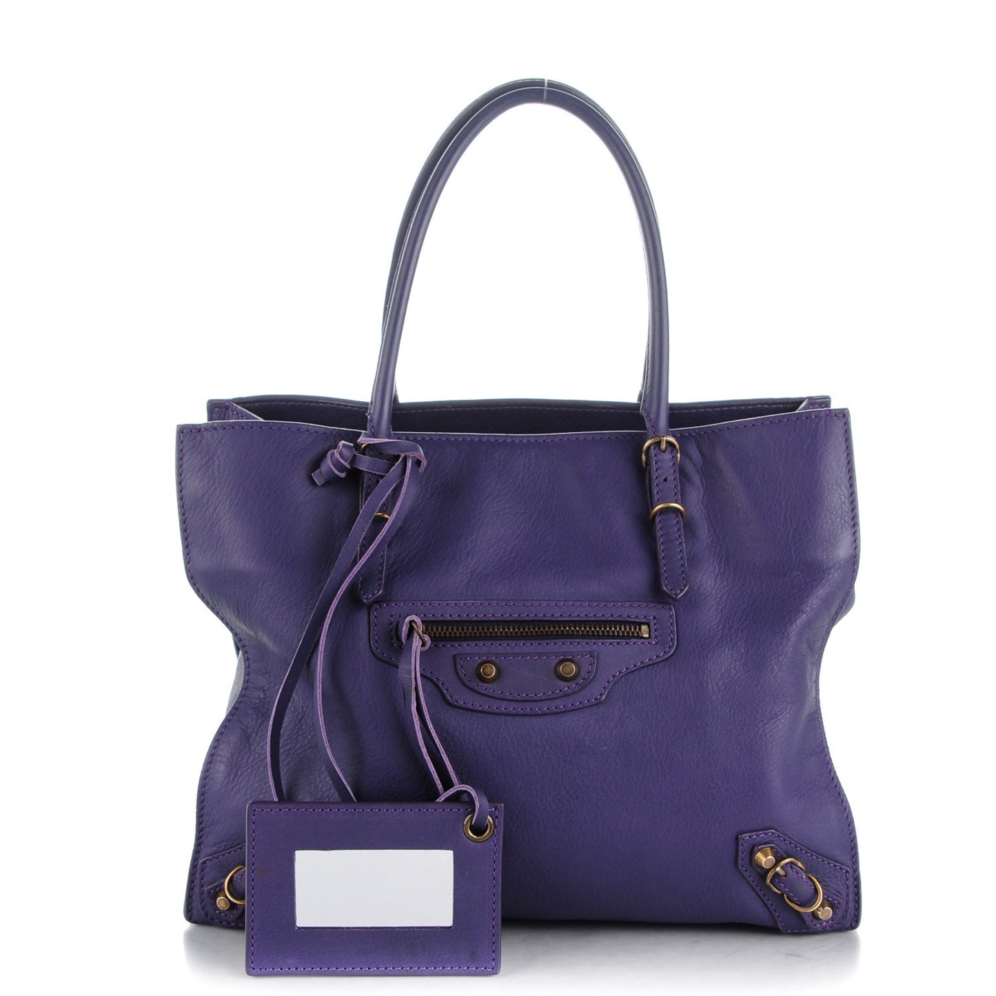 Veau Mini Papier Tote Purple