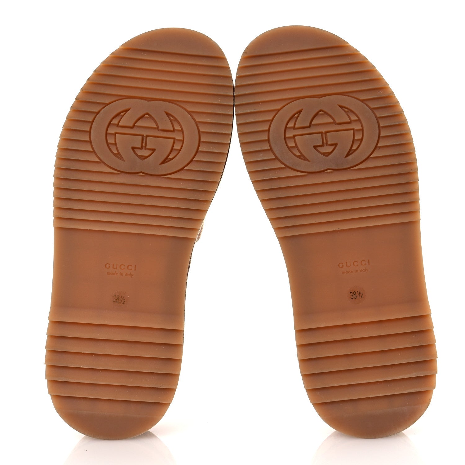 Gucci Canvas GG Monogram Angelina Platform Slide Sandals 38.5 Beige Ruggine 7 of 12