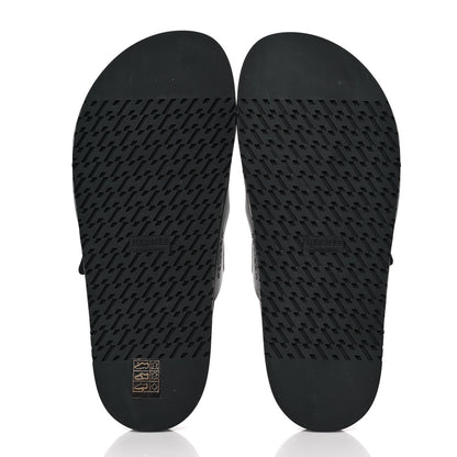 Hermes Calfskin Womens Chypre Sandals 40.5 Black 5 of 9