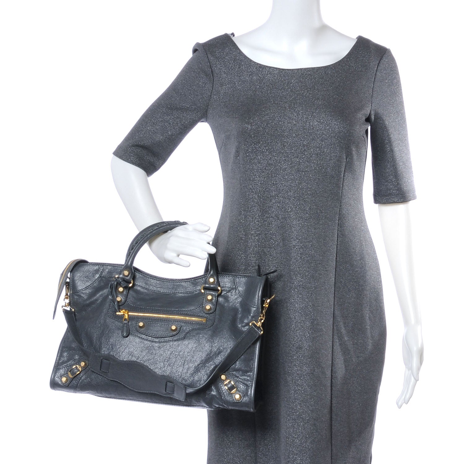 Balenciaga Agneau Giant 12 Gold Hardware City Gris Tarmac 2 of 7