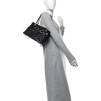 Chanel Patent Quilted Petit Timeless Tote PTT Black 2 of 11