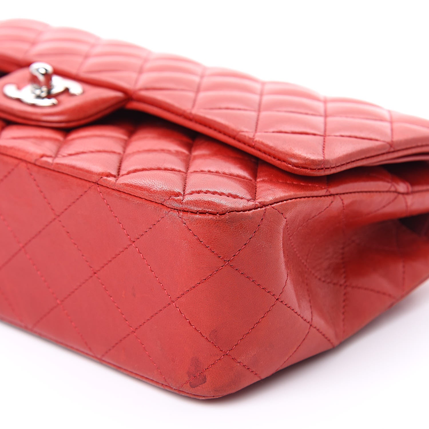 Chanel Lambskin Quilted Medium Double Flap Red 9 of 20