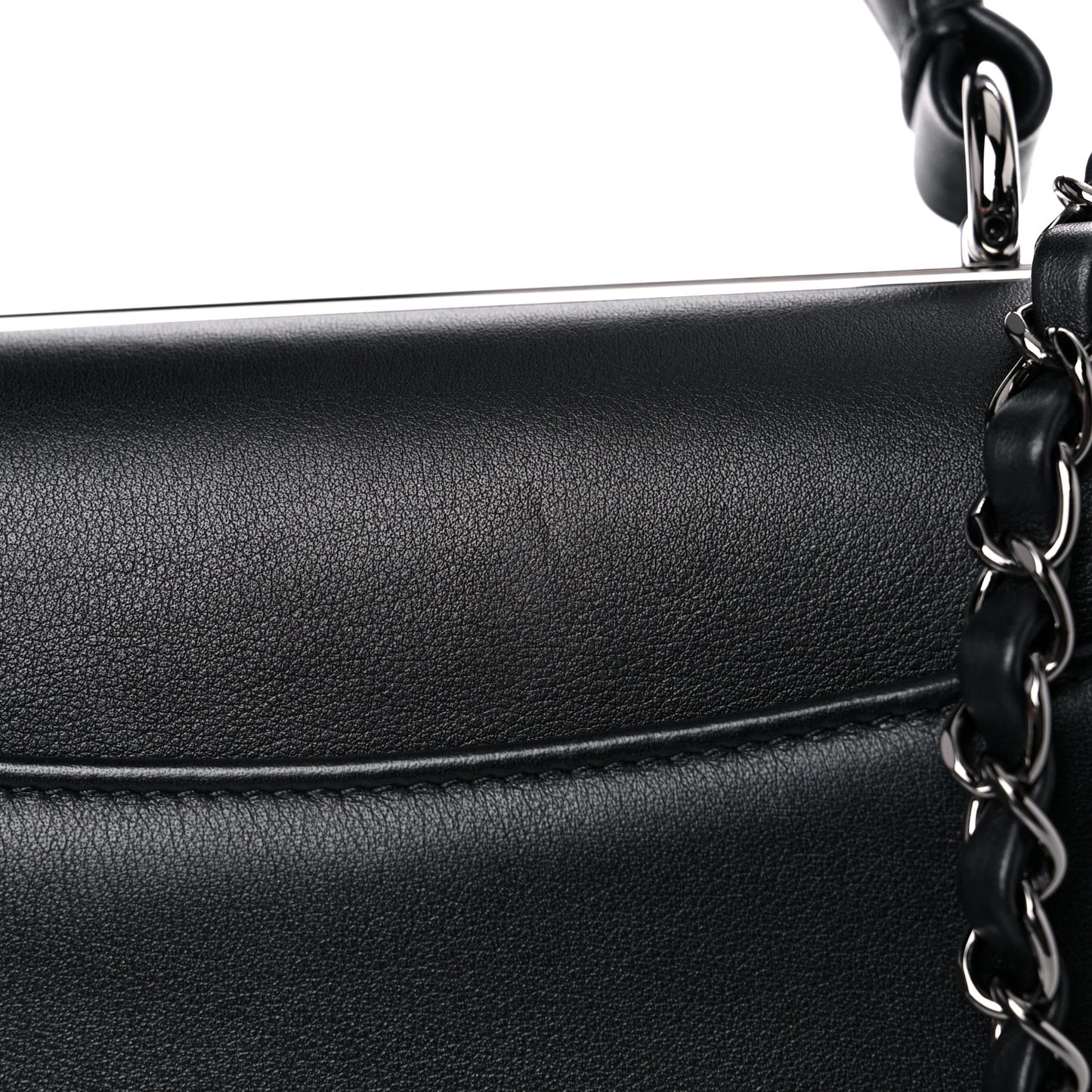 Calfskin Small Trendy CC Dual Handle Flap Bag Black