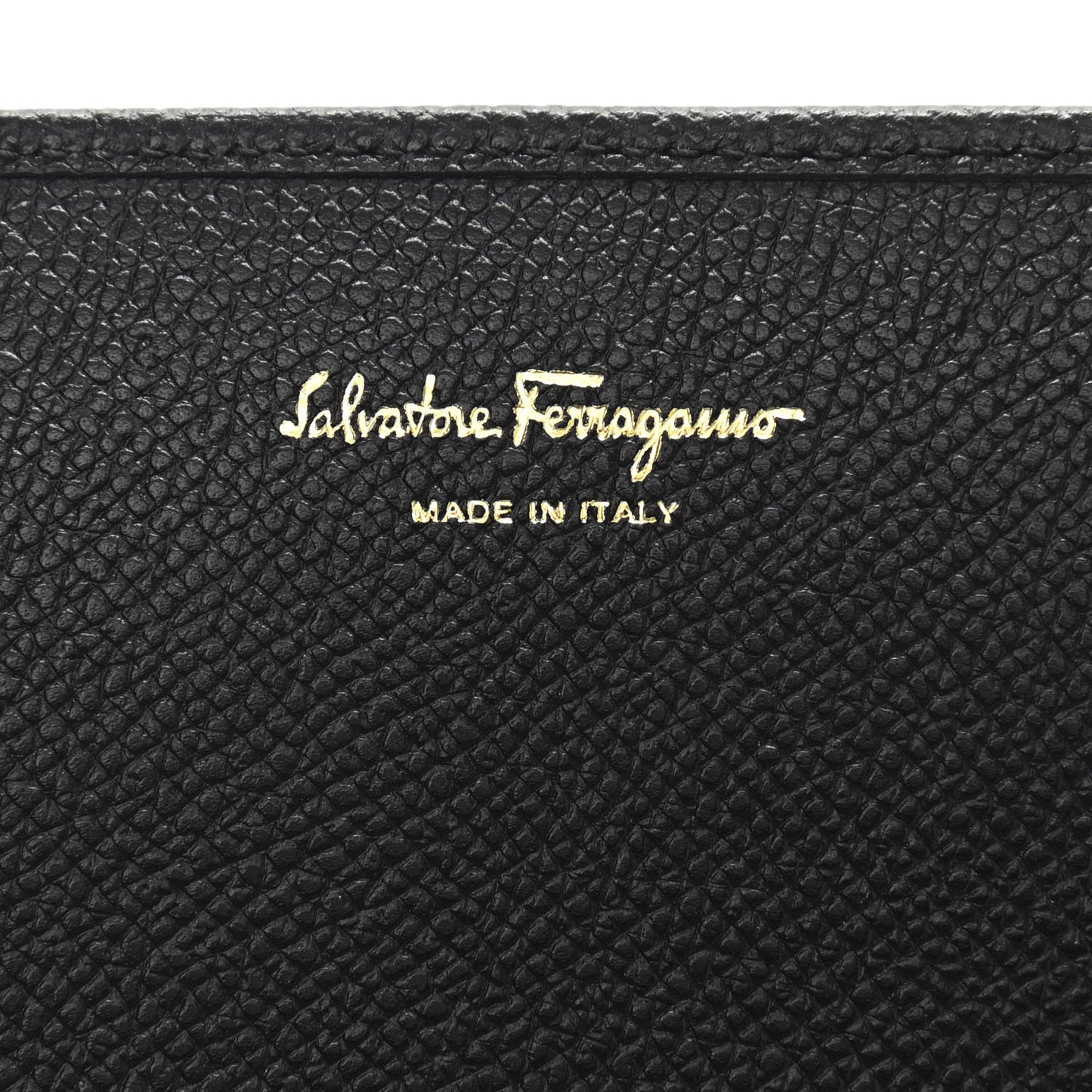 Printed Calfskin Gancini Wallet On Chain Black