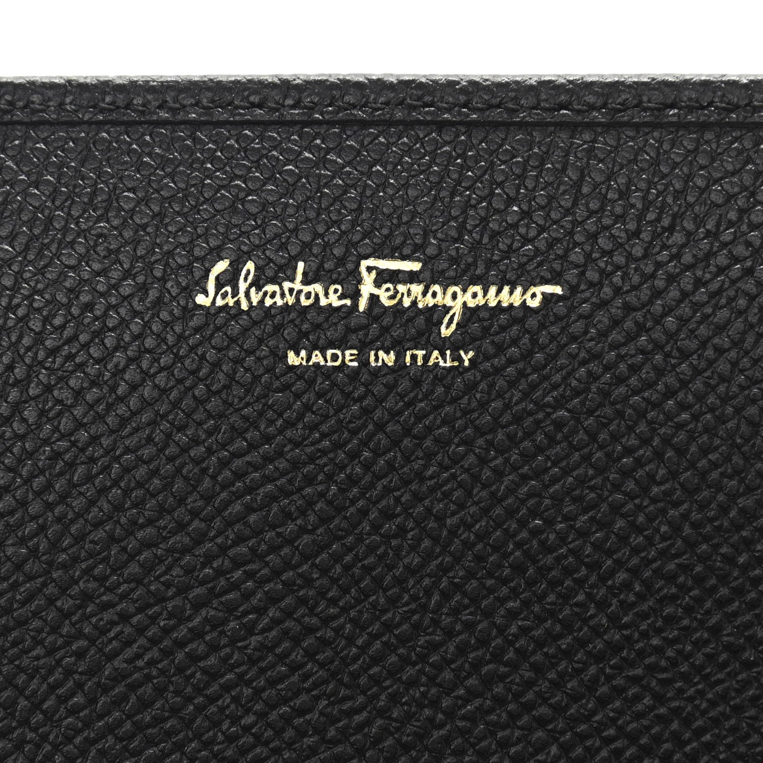 Salvatore Ferragamo Printed Calfskin Gancini Wallet On Chain Black 6 of 10