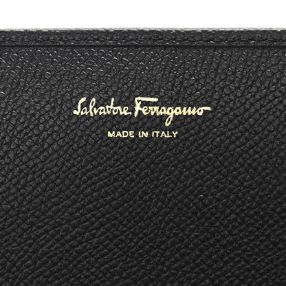 Salvatore Ferragamo Printed Calfskin Gancini Wallet On Chain Black 6 of 10