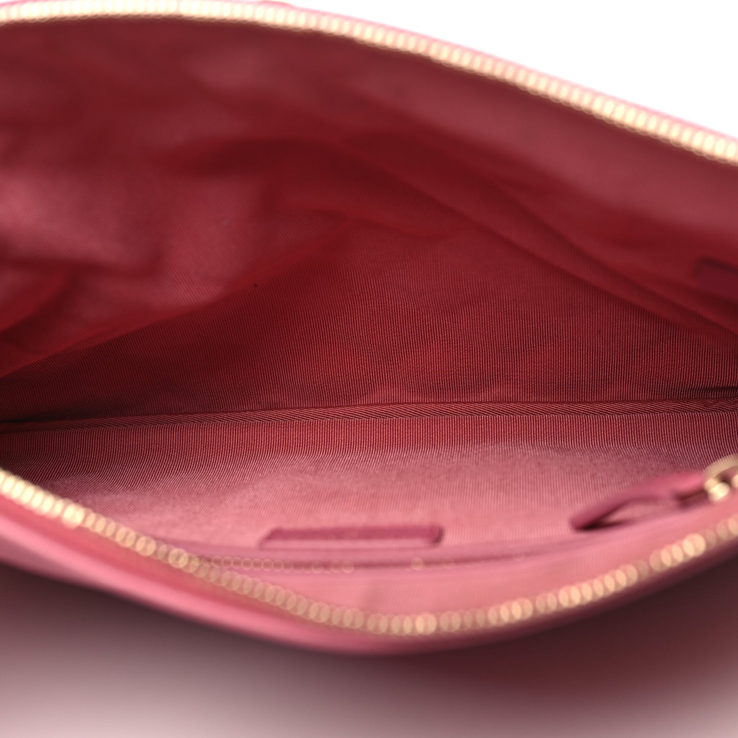 Sheepskin Quilted Large Vintage Mademoiselle Cosmetic Case Dark Pink