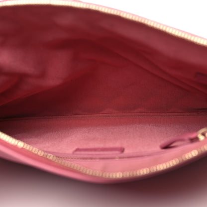 Chanel Sheepskin Quilted Large Vintage Mademoiselle Cosmetic Case Dark Pink 5 of 11