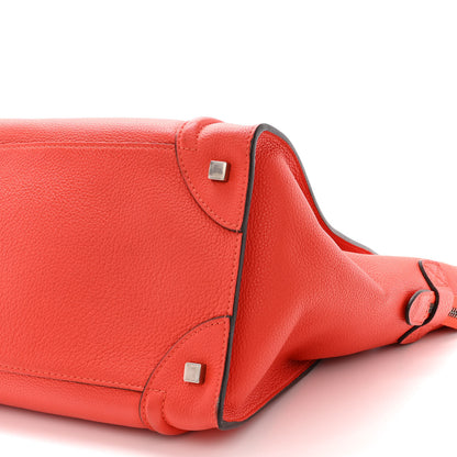 Celine Drummed Calfskin Mini Luggage Coquelicot 10 of 11