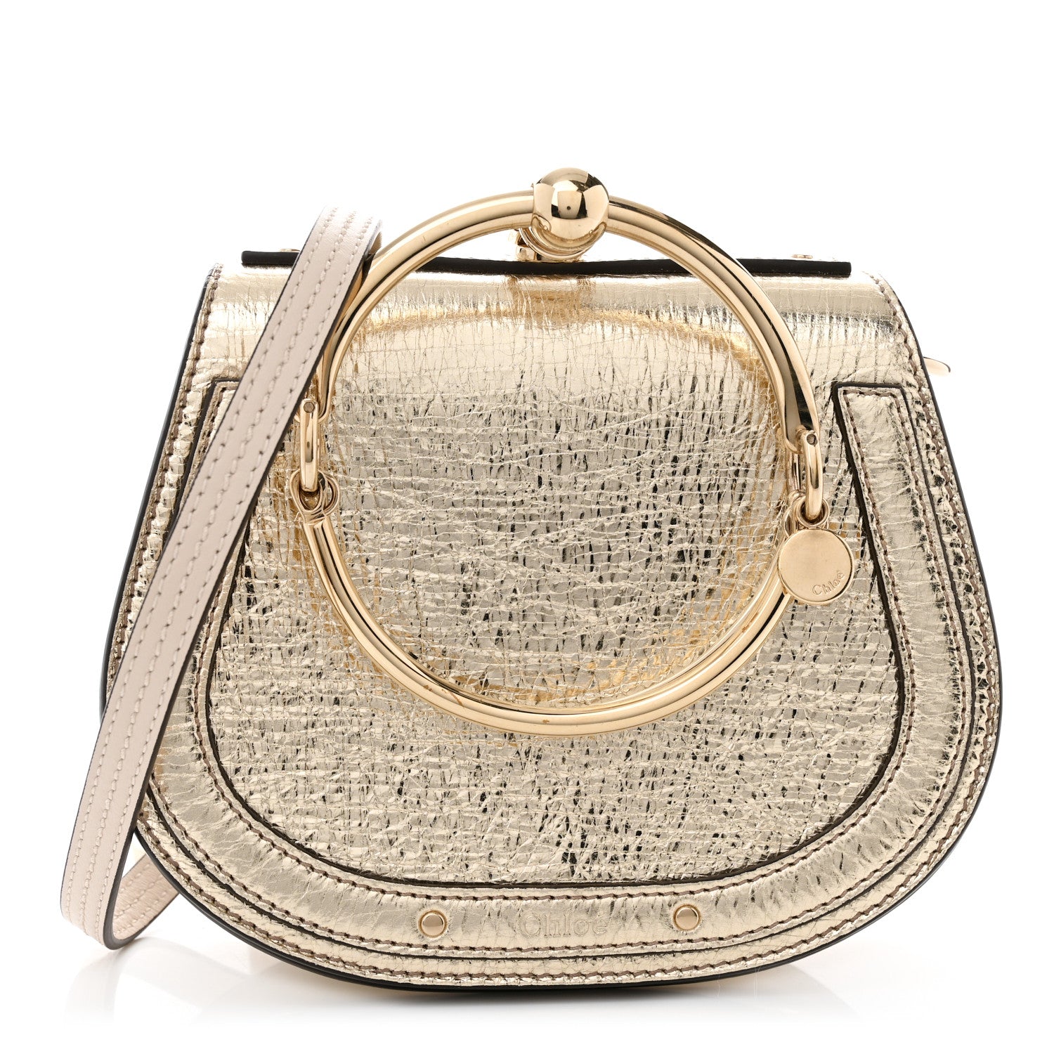Chloe Metallic Calfskin Small Nile Bracelet Bag Gold 1 of 10