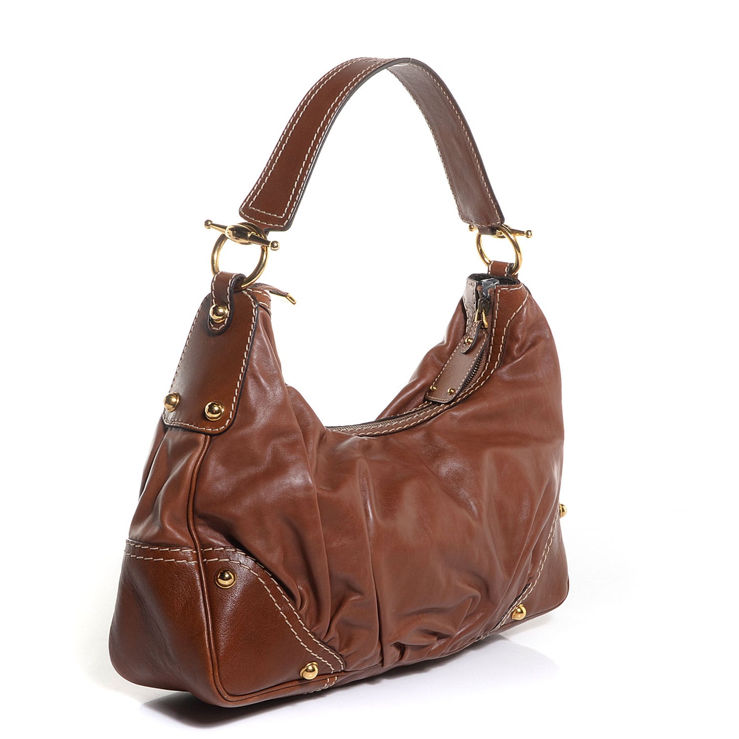 Leather Medium Jockey Hobo Brown