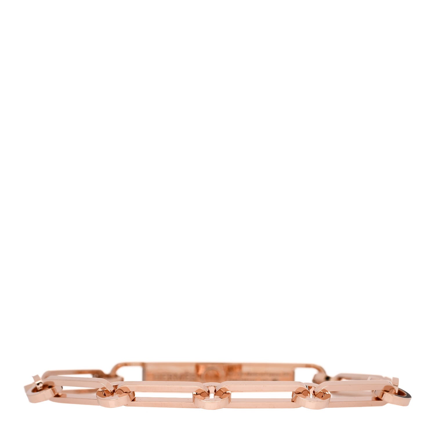 Hermes 18K Rose Gold Diamond Pave PM Kelly Chaine Bracelet SH 3 of 4
