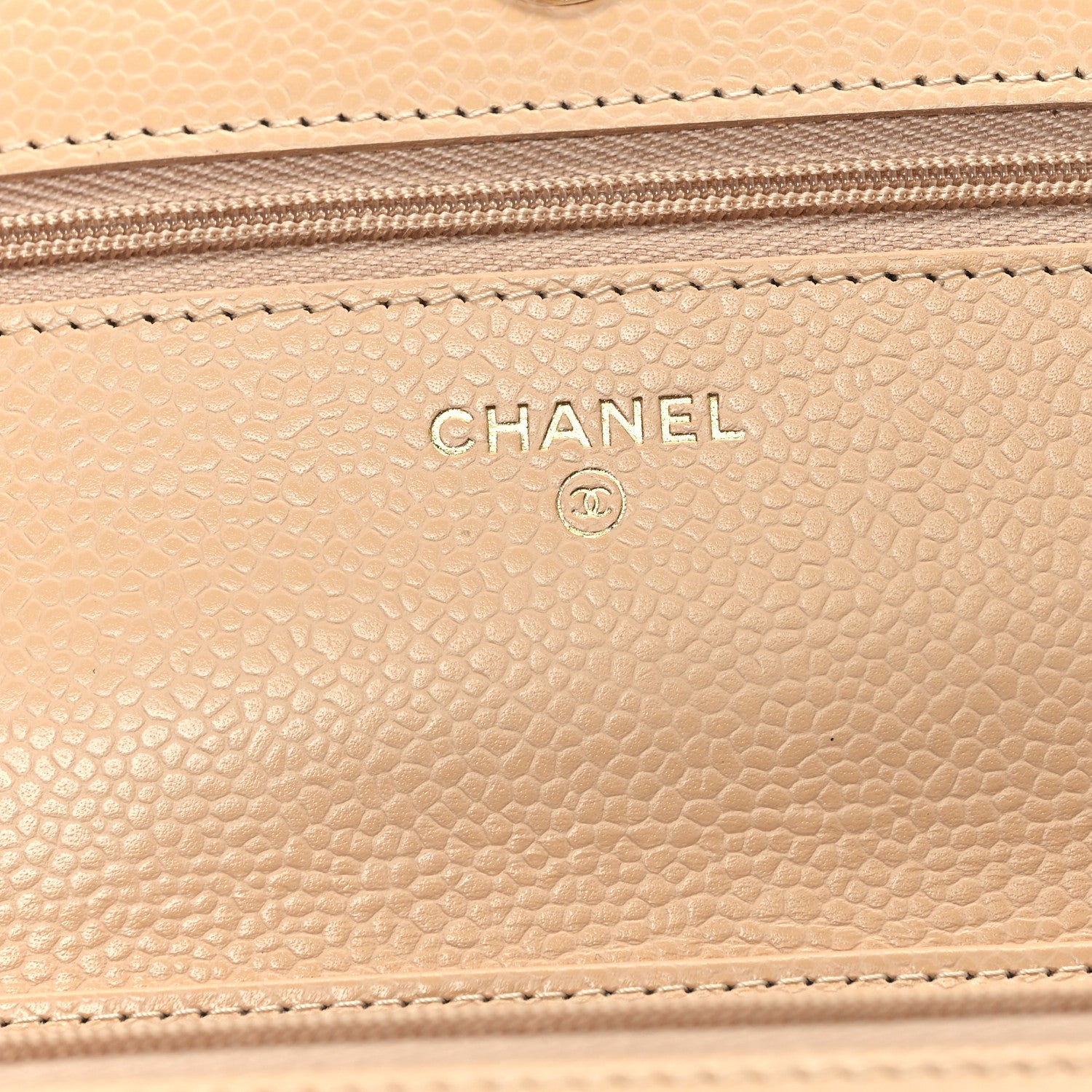 Chanel Caviar Quilted Wallet on Chain WOC Beige 6 of 12