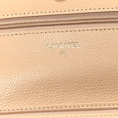 Chanel Caviar Quilted Wallet on Chain WOC Beige 6 of 12
