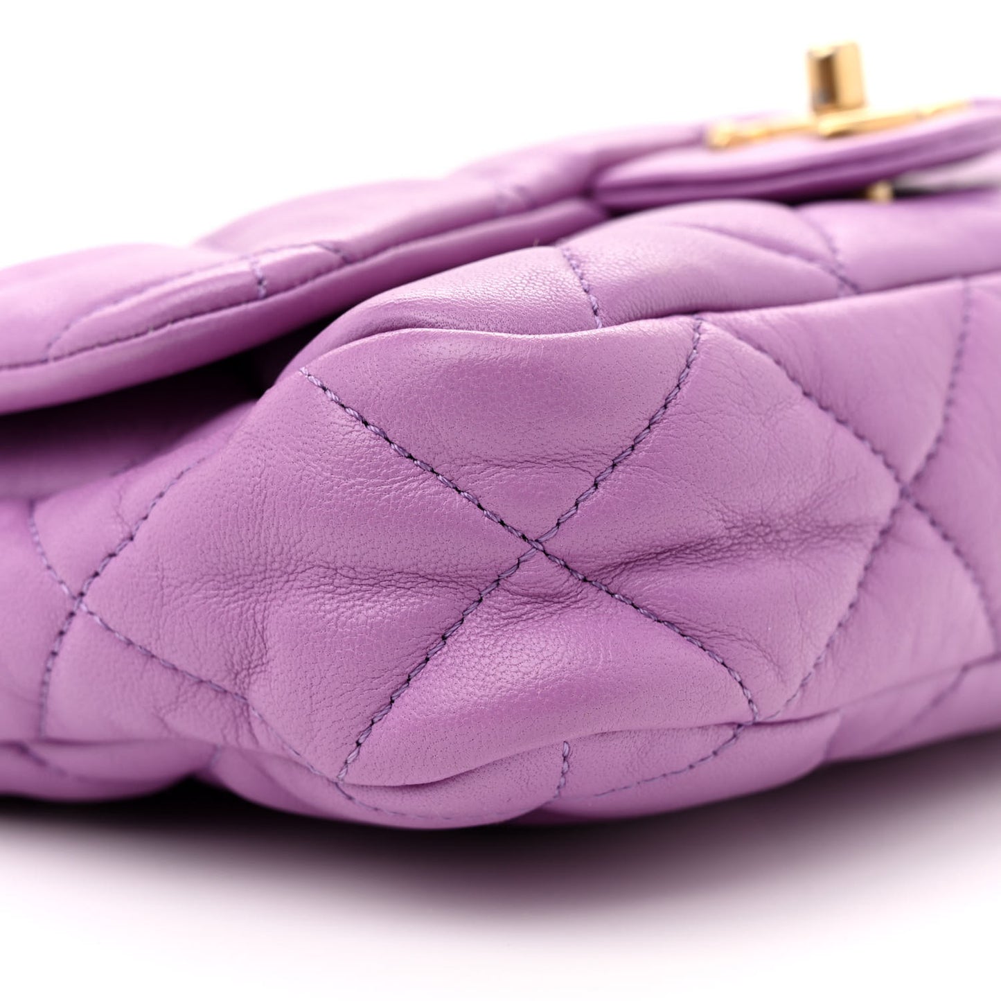 Lambskin Quilted Small CC Funky Town Flap Purple