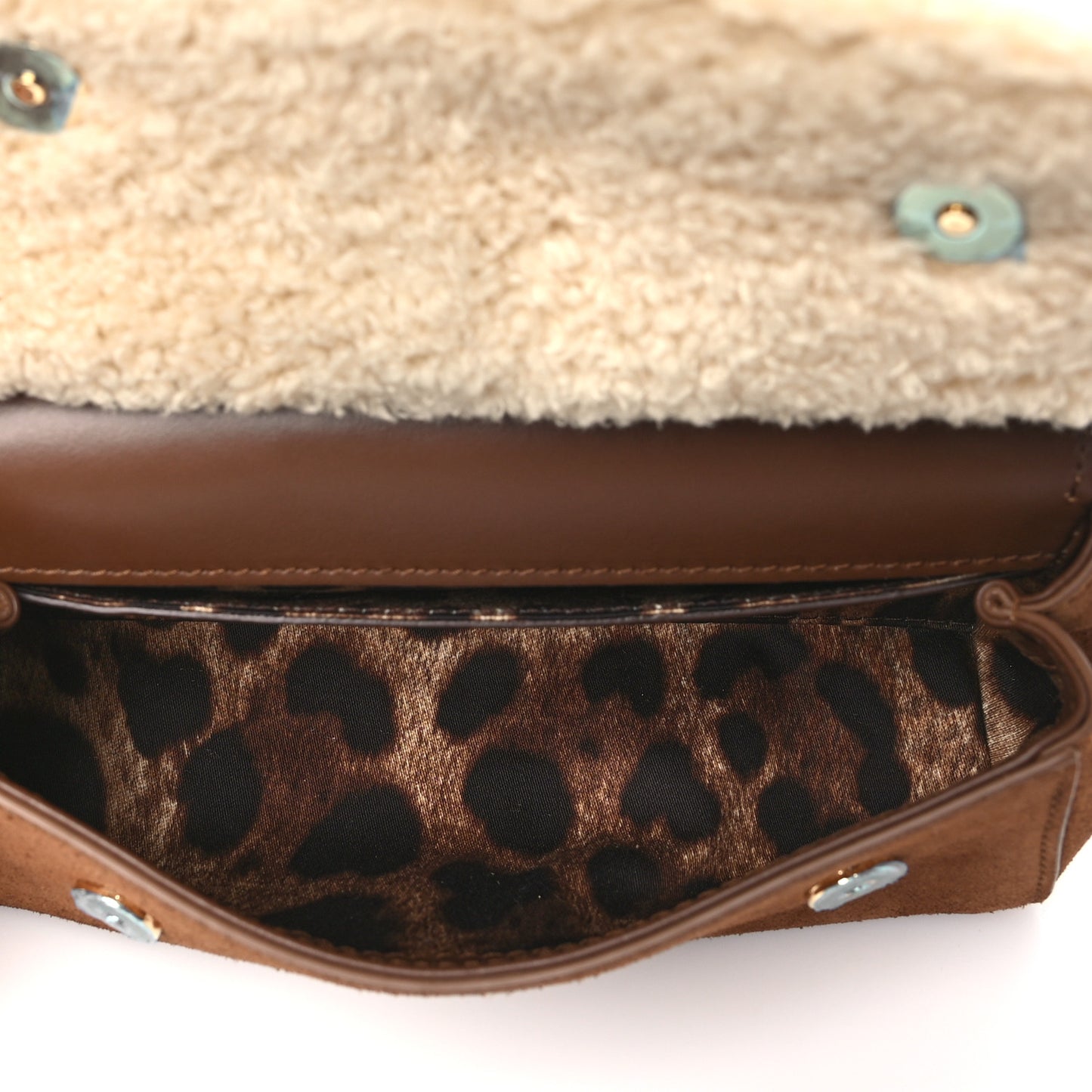 Suede Shearling Small Miss Sicily Satchel Marrone Caffe Latte