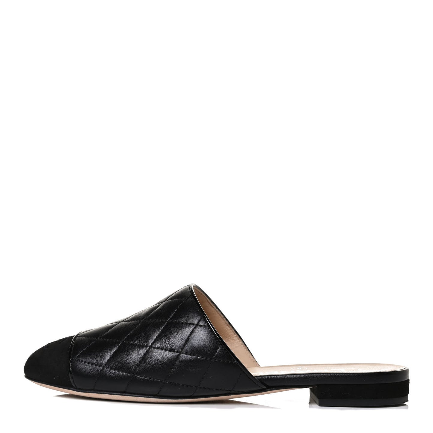 Kid Suede Quilted Mules 36 Black