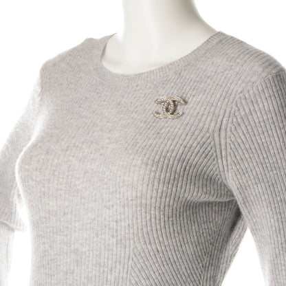 Chanel Crystal CC Brooch Silver 2 of 3