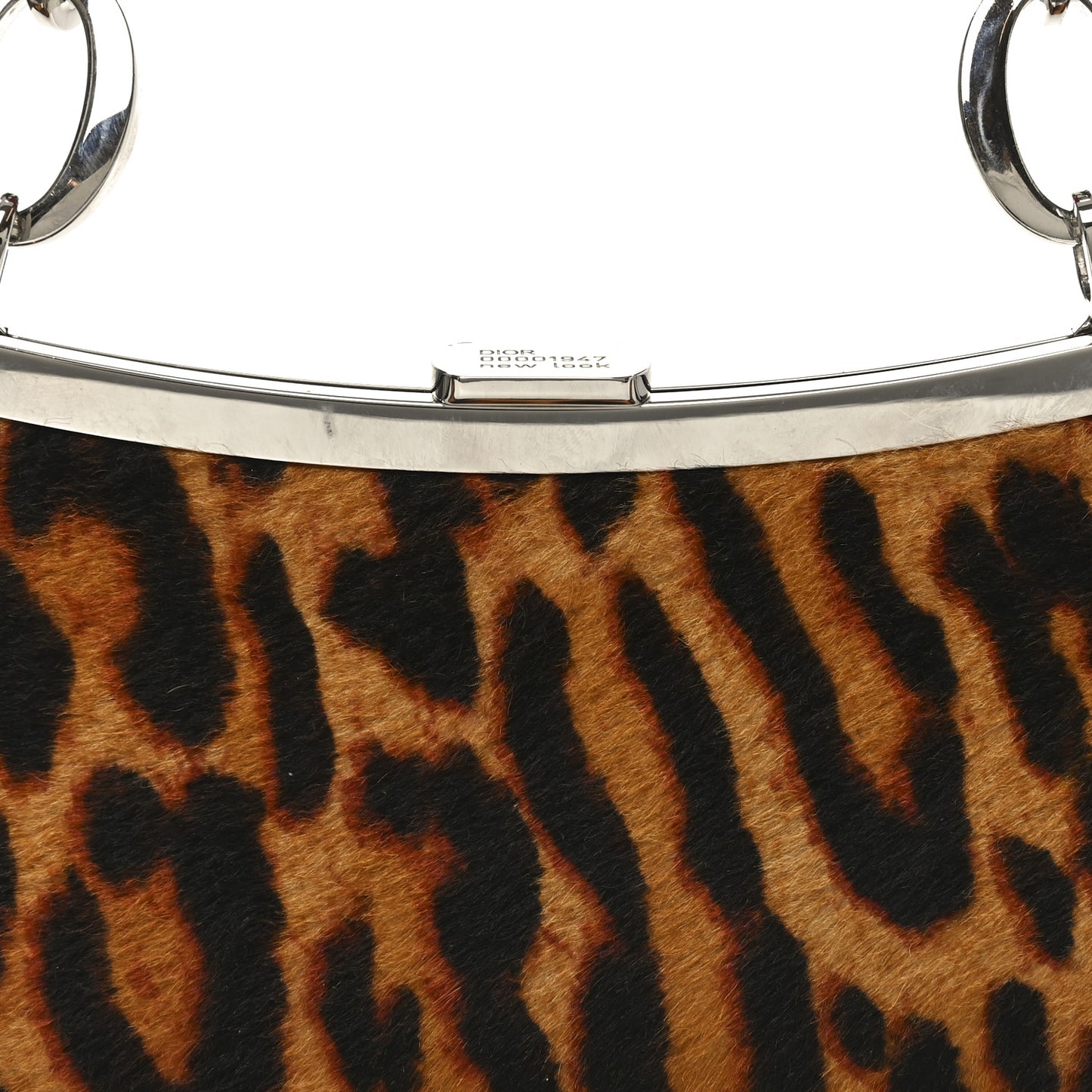 Pony Hair Leopard Mini Top Lock Bag Beige Moyen Red