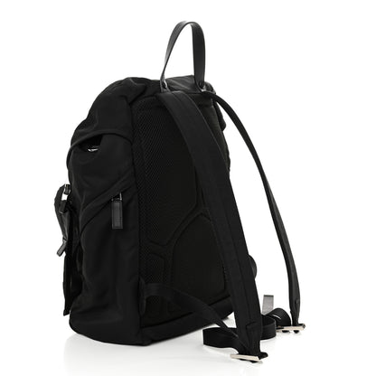 Prada Re-Nylon Saffiano Logo Double Buckle Backpack Black 3 of 12