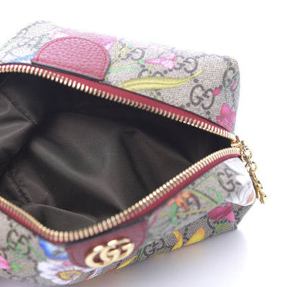 Gucci Soft GG Supreme Monogram Flora Calfskin Medium Ophidia Cosmetic Case Beige Ebony Multicolor Rosso 5 of 9