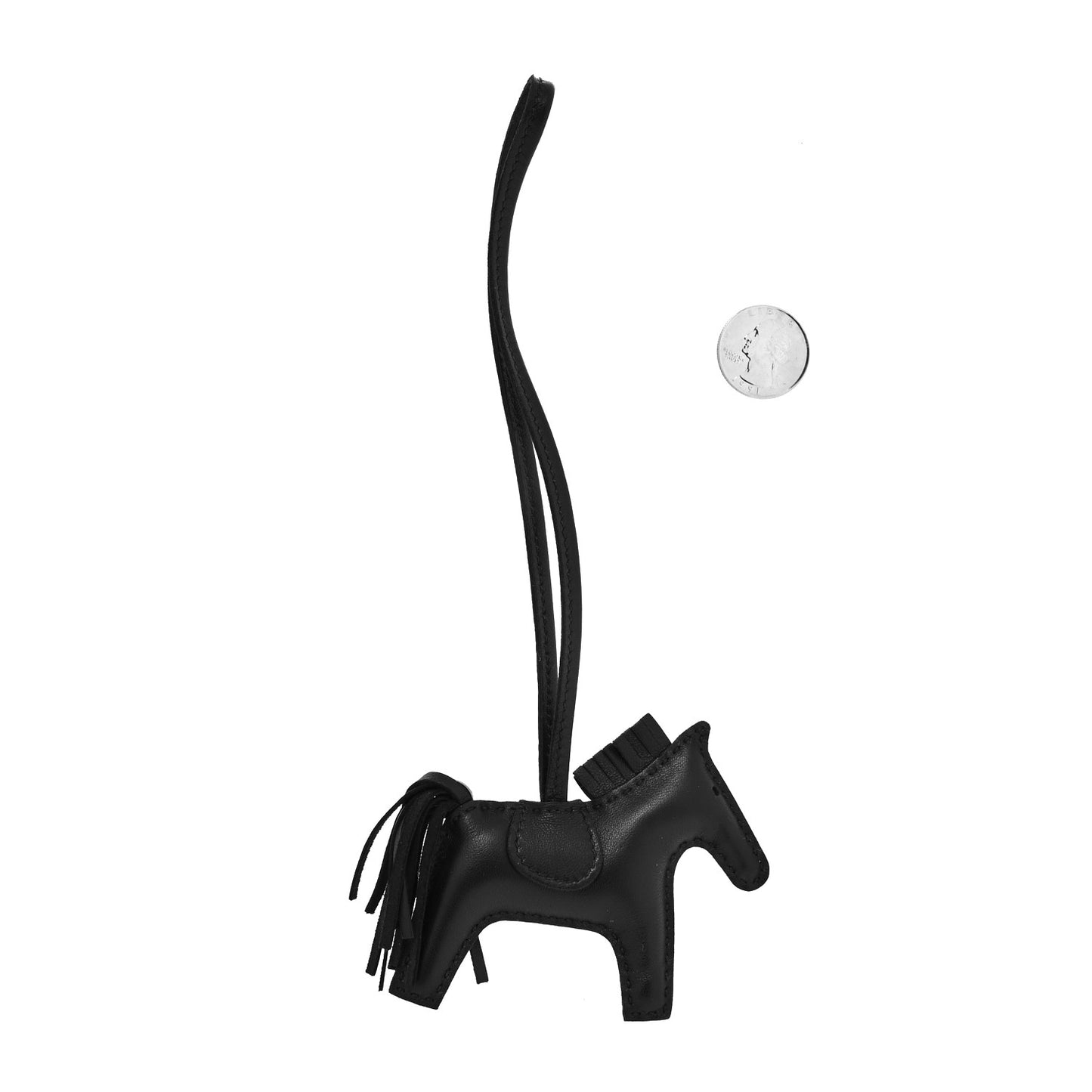 Milo Lambskin Grigri Rodeo Horse Bag Charm PM So Black