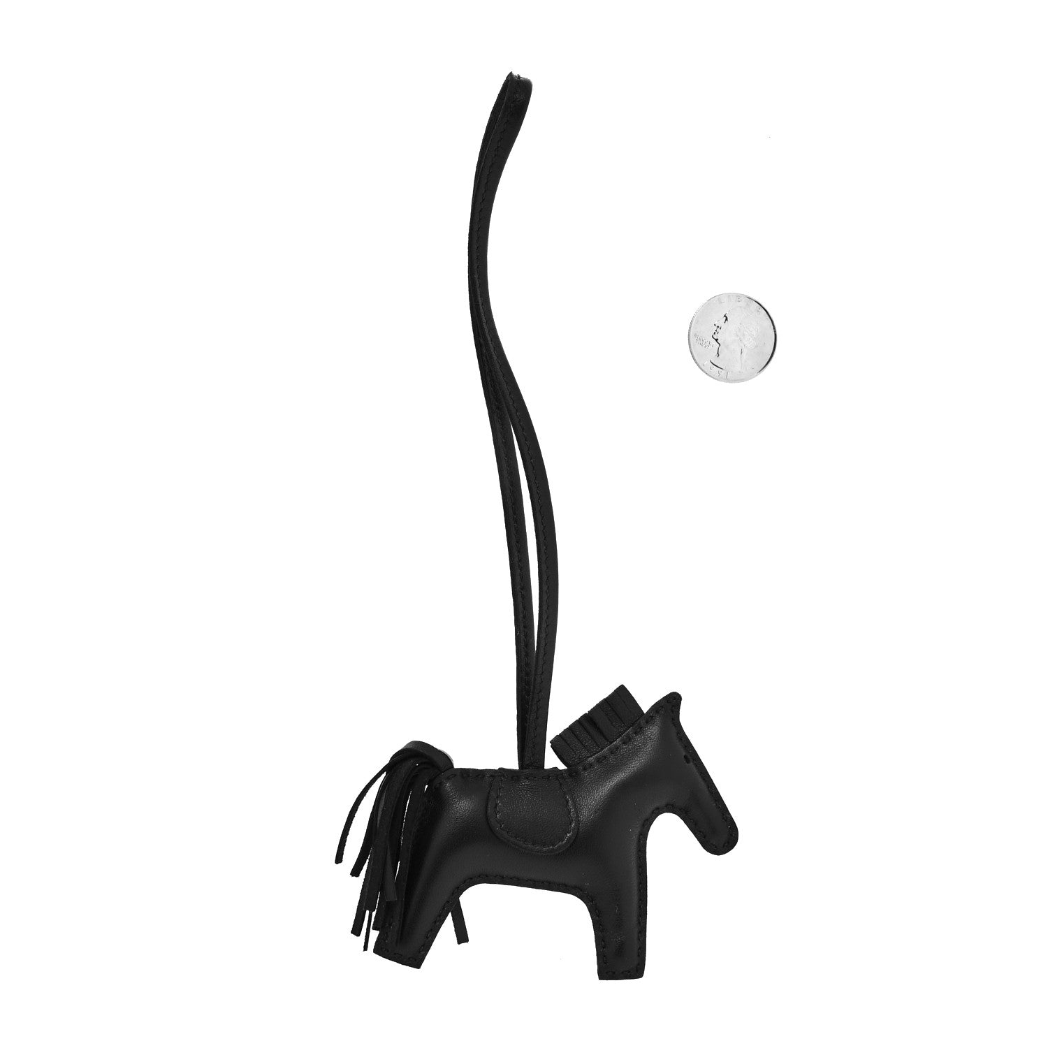 Hermes Milo Lambskin Grigri Rodeo Horse Bag Charm PM So Black 2 of 3
