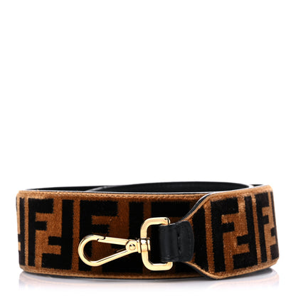 Fendi Velvet Tapestry FF Strap You Tobacco 1 of 7