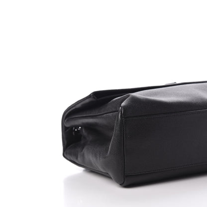 Saint Laurent Grain De Poudre Medium West Hollywood Monogram Fold-Over Black 10 of 13