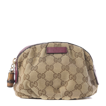 Gucci Monogram Medium Bamboo Cosmetic Case Bordeaux 1 of 9