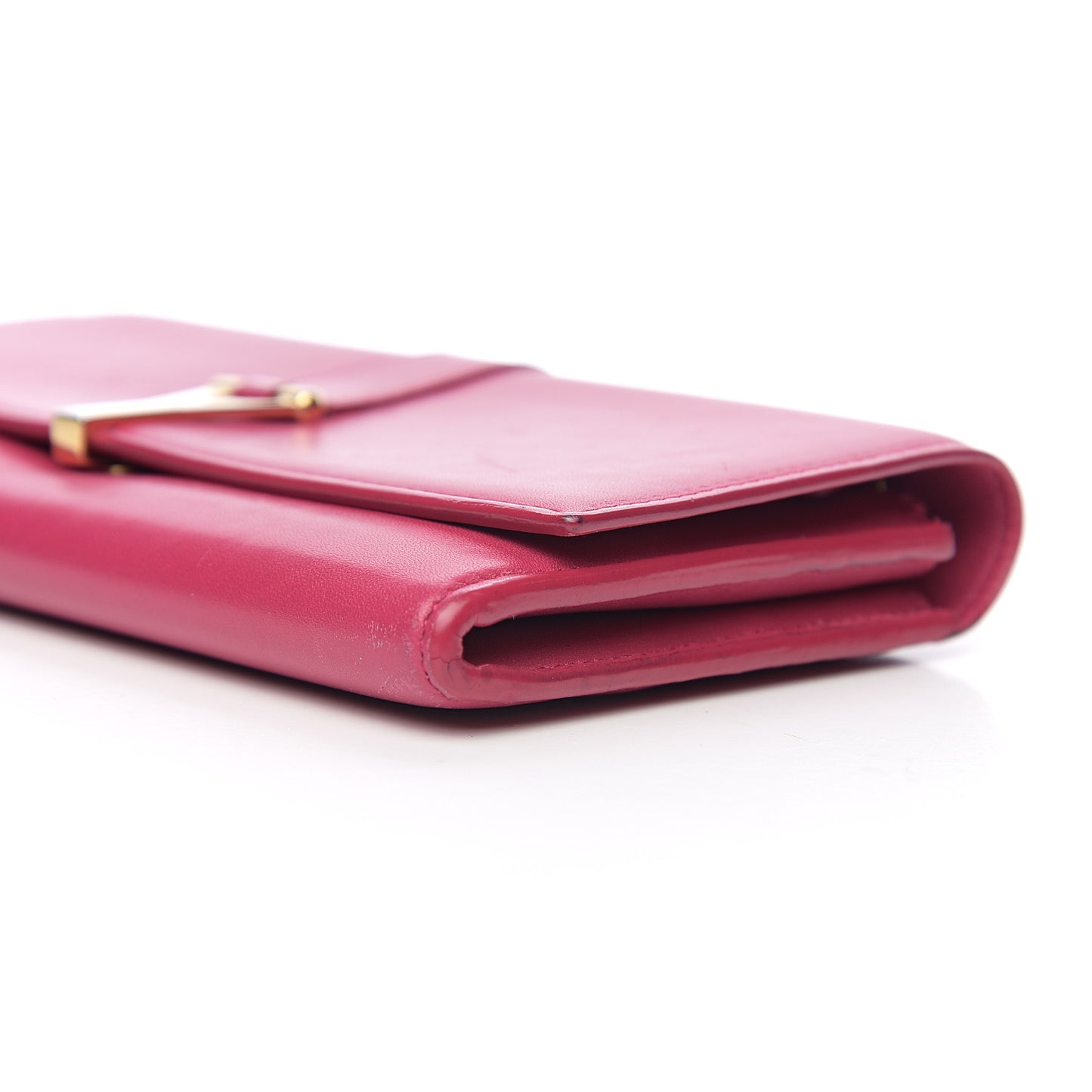 Calfskin Classic Y Ligne Clutch Fuchsia