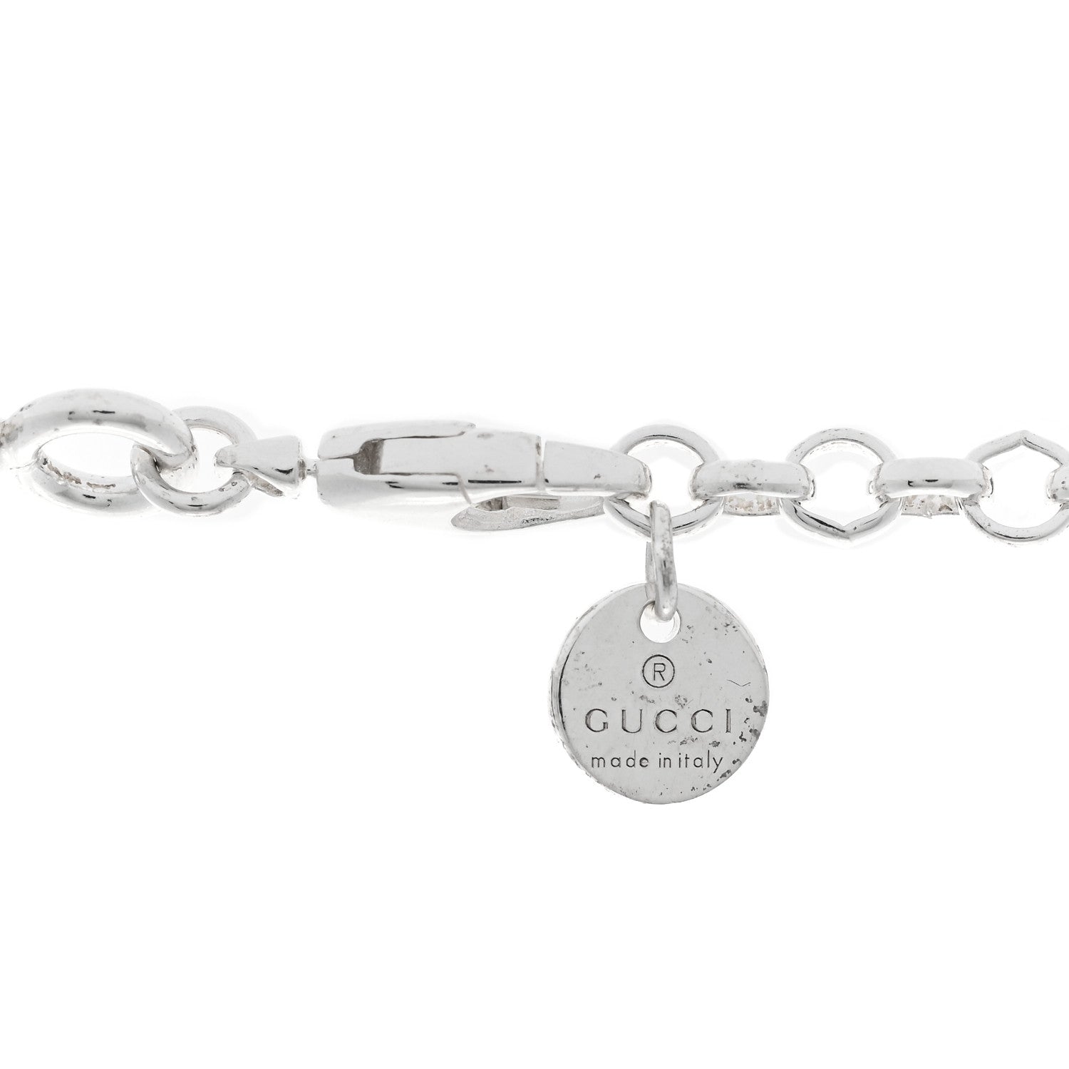 Gucci Sterling Silver Interlocking GG Pendant Beaded Necklace 4 of 6