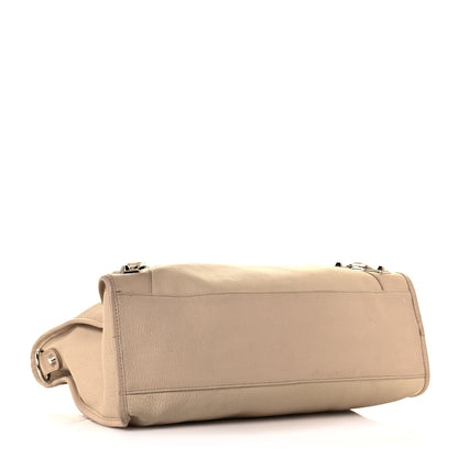 Balenciaga Chevre Silver Metallic Edge Hardware City Beige Tapioca 4 of 14