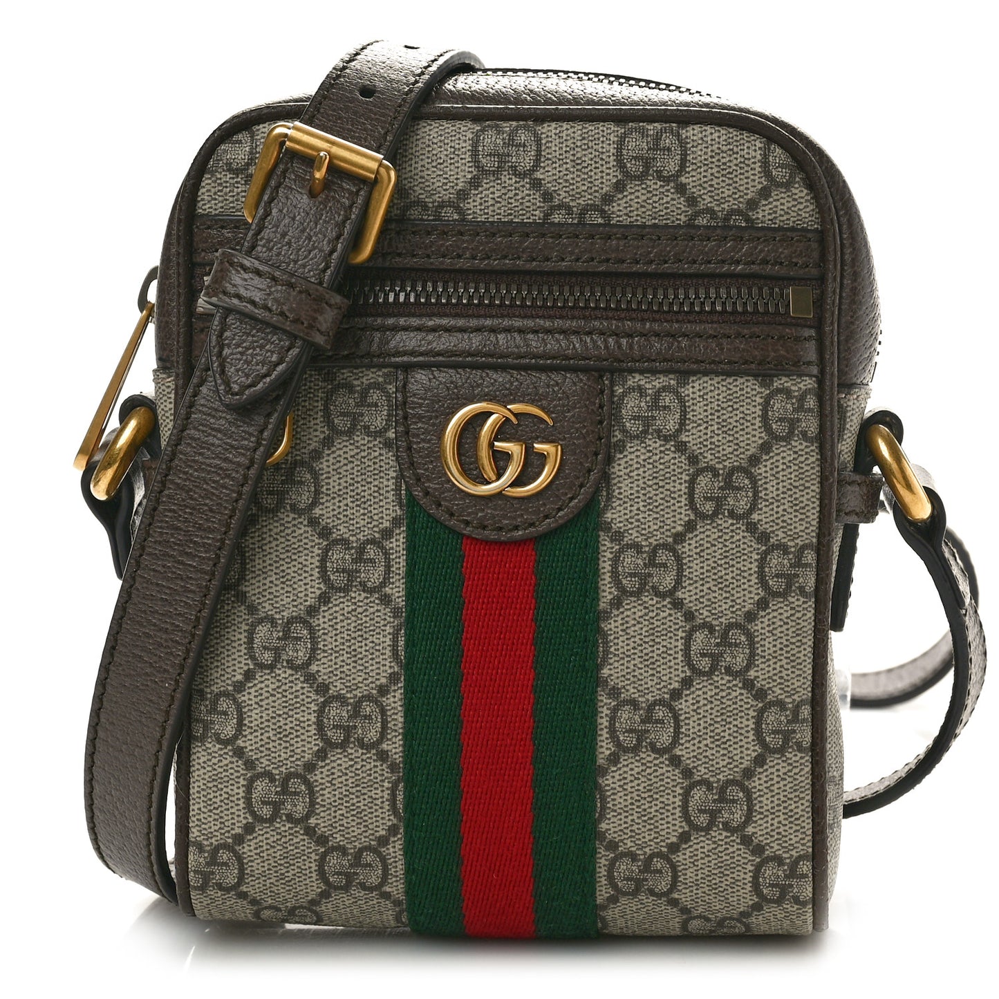 GG Supreme Monogram Web Mini Ophidia Messenger Brown