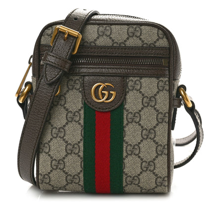 Gucci GG Supreme Monogram Web Mini Ophidia Messenger Brown 1 of 10