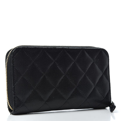 Chanel Calfskin Quilted Pixel Effect Medium Zip Around Wallet Black 3 of 8