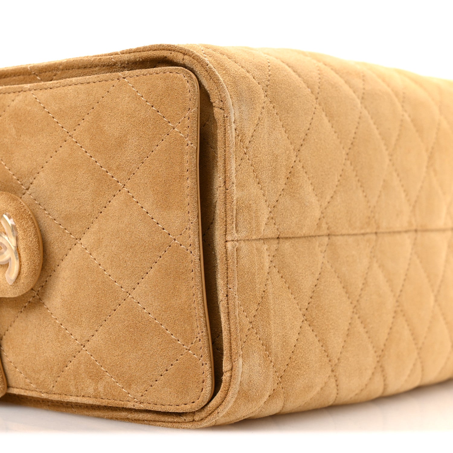 Chanel Suede Quilted Small Chanel 25 Handbag Beige 9 of 10