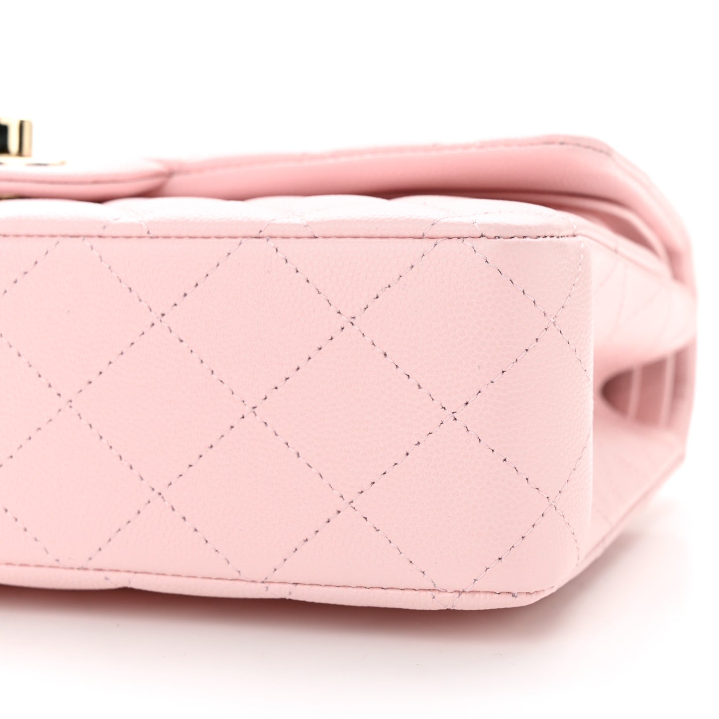 Caviar Quilted Medium Double Flap Light Pink