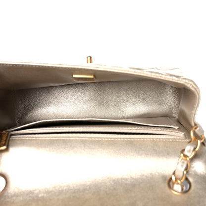 Chanel Metallic Lambskin Quilted Mini Rectangular Flap Gold 7 of 10