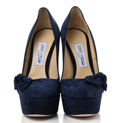 Jimmy Choo Suede Kenedy Pumps 38 Navy 2 of 7