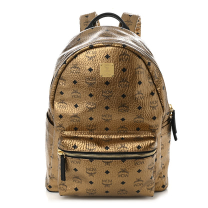 MCM Metallic Visetos Medium Stark Backpack Gold 1 of 8