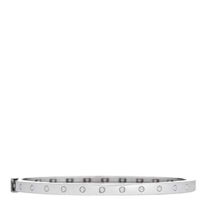 Roberto Coin 18K White Gold Symphony Pois Moi Oval Bangle Bracelet 2 of 3