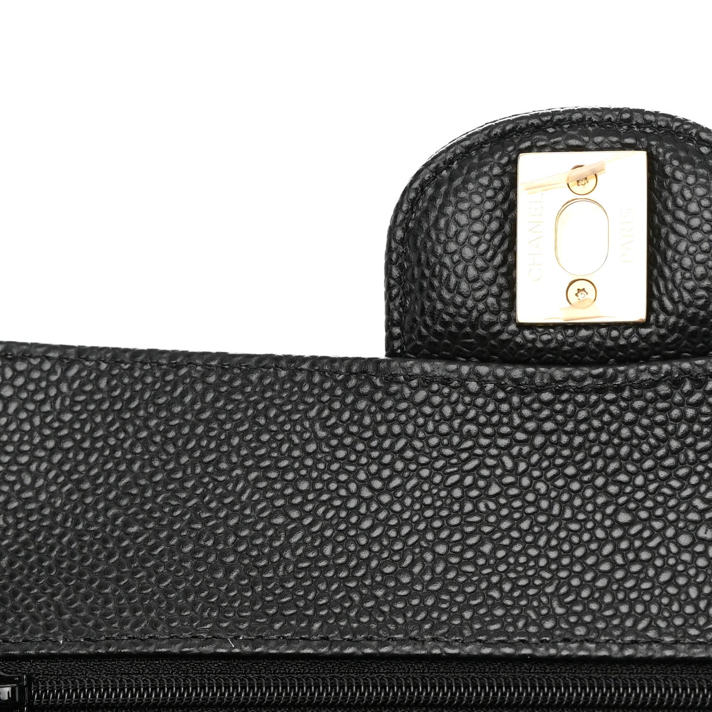 Caviar Quilted Small Double Flap Black