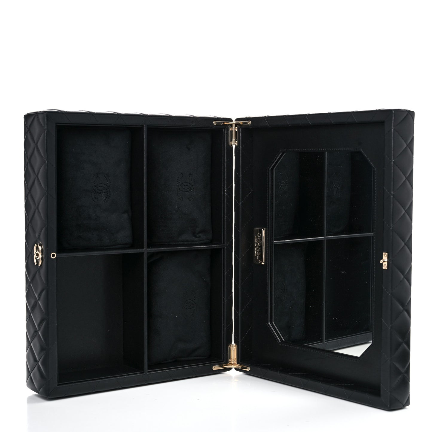 Lambskin Calfskin Tweed Success Story Set of 4 Minis Bags Black