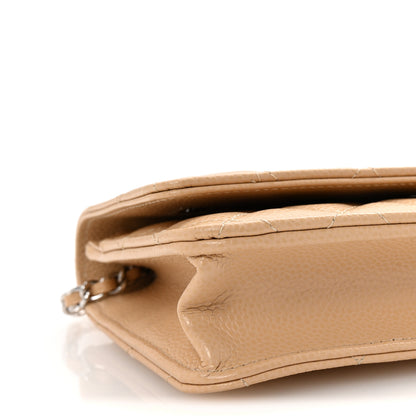 Chanel Caviar Quilted Wallet on Chain WOC Beige 10 of 12