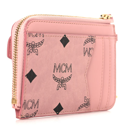 MCM Visetos Tracy Zip Card Case Soft Pink 3 of 7