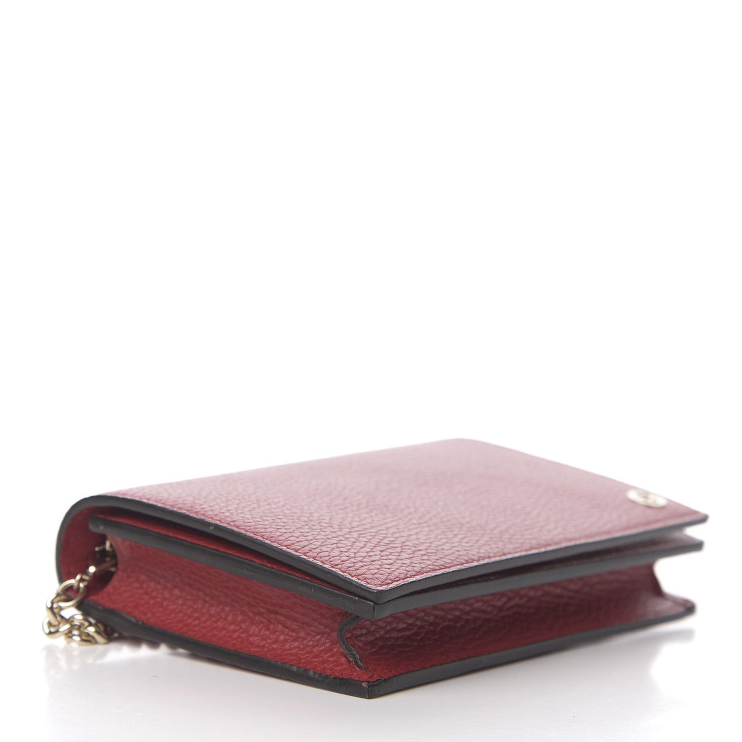 Dollar Calfskin Medium Betty Chain Wallet Red