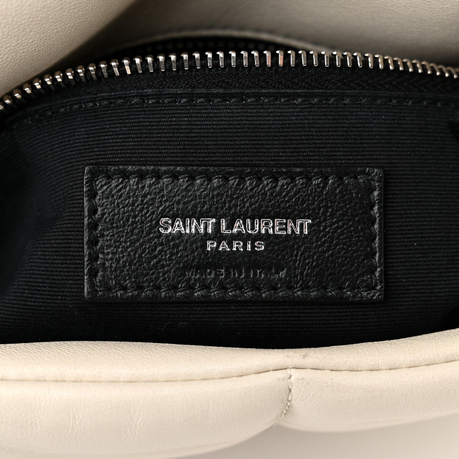 Saint Laurent Lambskin Quilted Medium Loulou Puffer Monogram Chain Satchel Blanc Vintage 6 of 11