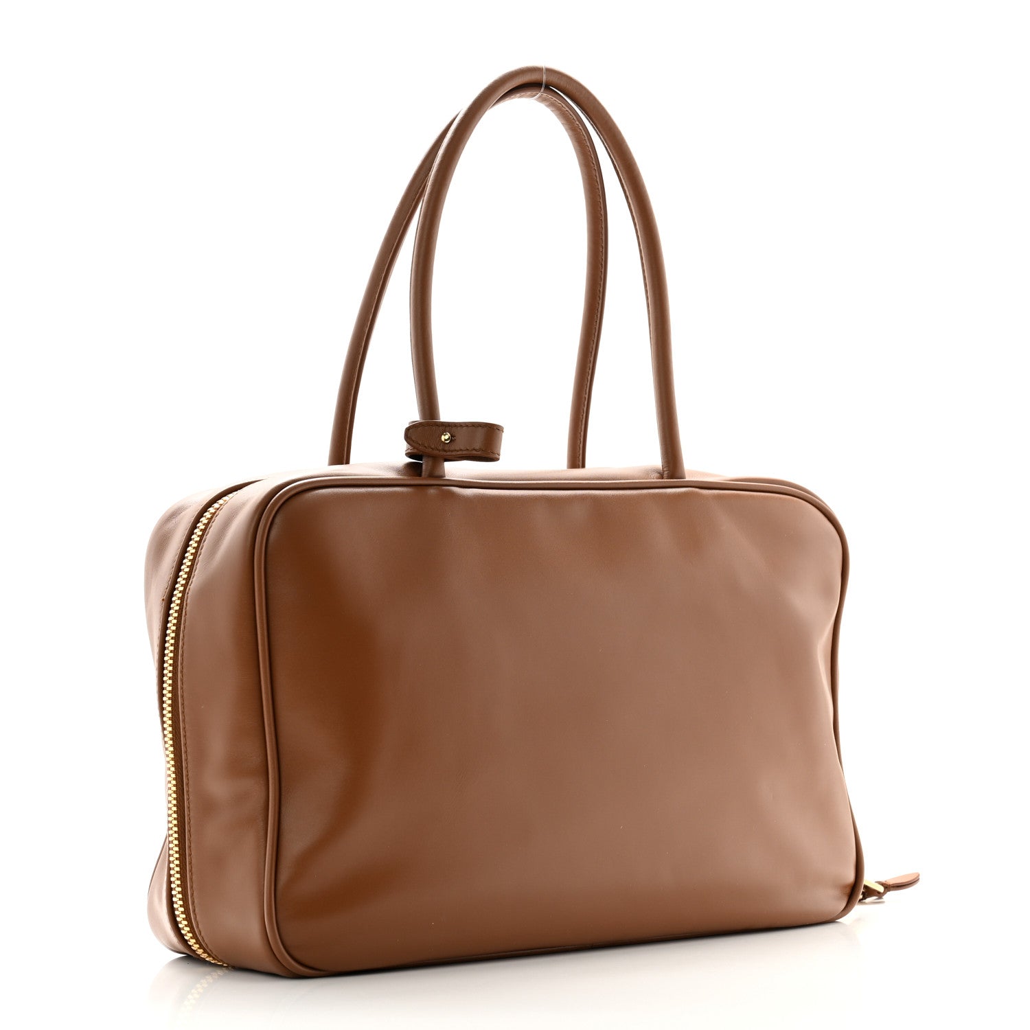 Miu Miu Soft Calf Softy Beau Top Handle Bag Cognac 3 of 10