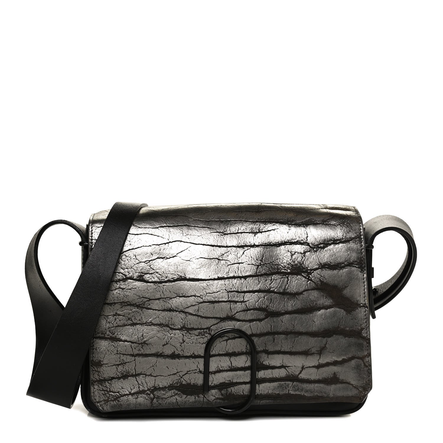 3.1 Phillip Lim Metallic Calfskin Alix Crossbody Bag Black Gunmetal 1 of 10